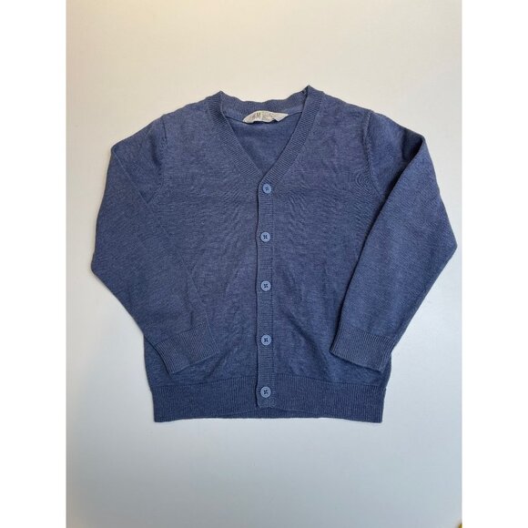 H&M Kids Blue Button-Down Long Sleeve V-Neck Cardigan Size 6-6Y - Picture 1 of 3